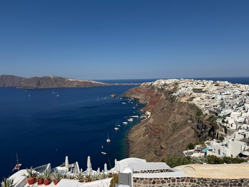 Panoramic Santorini caldera view